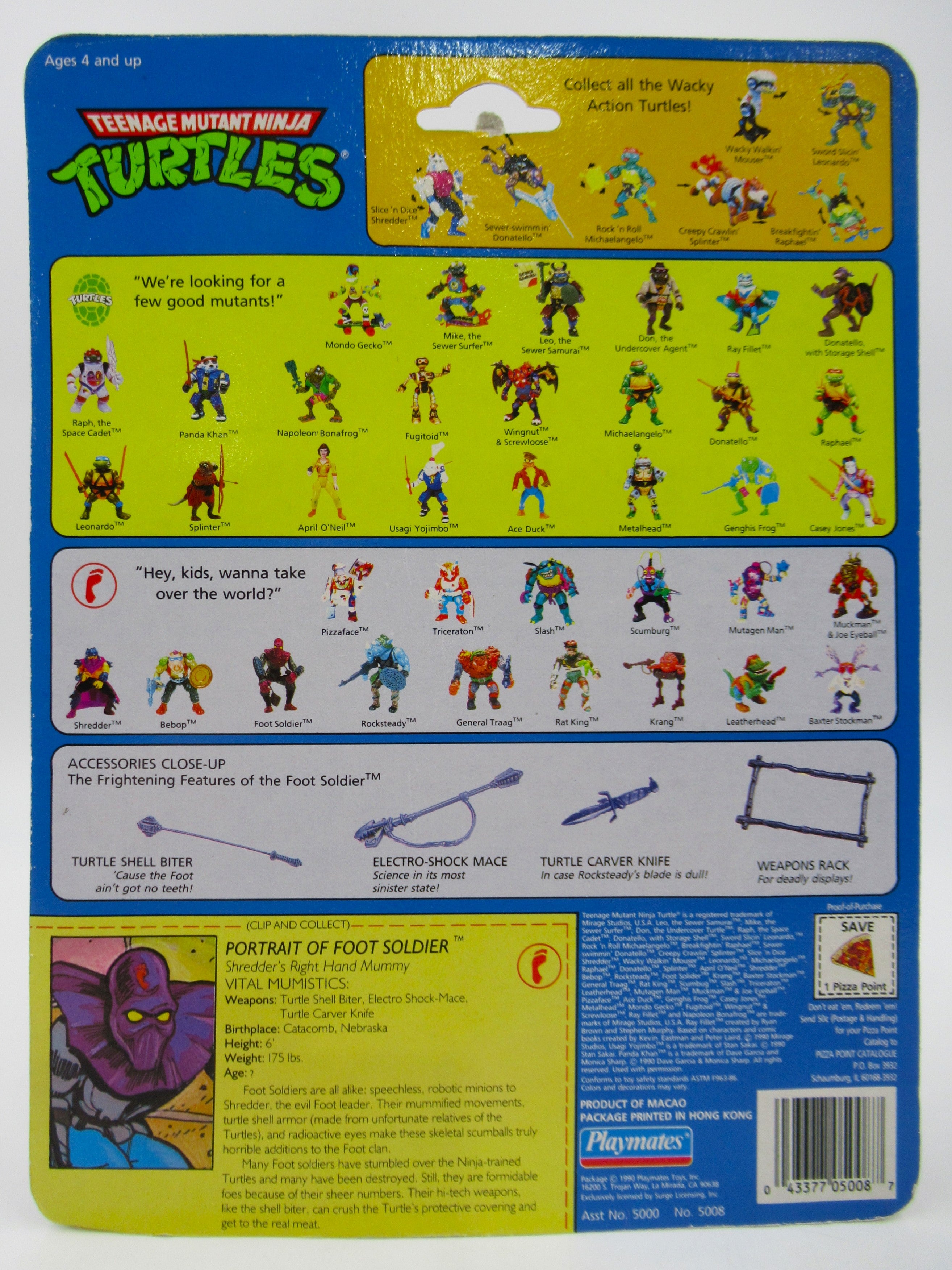 Teenage Mutant Ninja Turtles Foot Soldier 4.5" Figure TMNTs - Playmates (1990)
